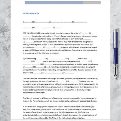 Promissory Note Agreement Template in Ms Word & PDF | Download now
